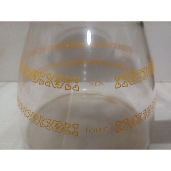 Vintage Melitta 6 Cup Glass Replacement Coffee Pot Carafe w/ Lid Yellow Print - Picture 2 of 10